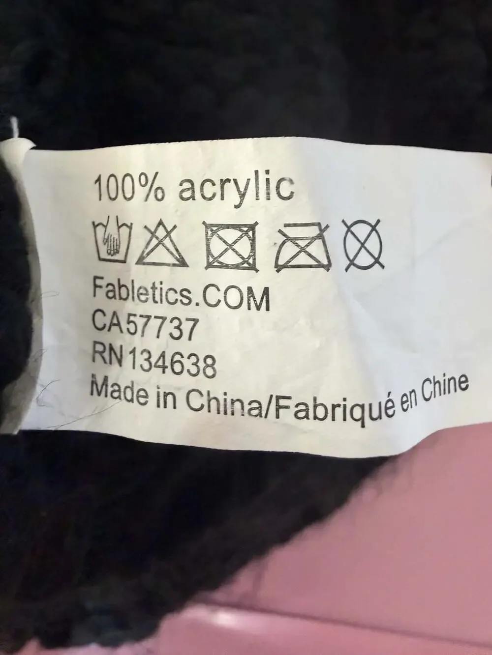 Fabletics Black Chunky Cable Knit Infinity Scarf One Size